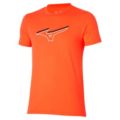 Camisa Mizuno Athletics RB Tee Hombre - Naranjas - Chile M310KANSBX